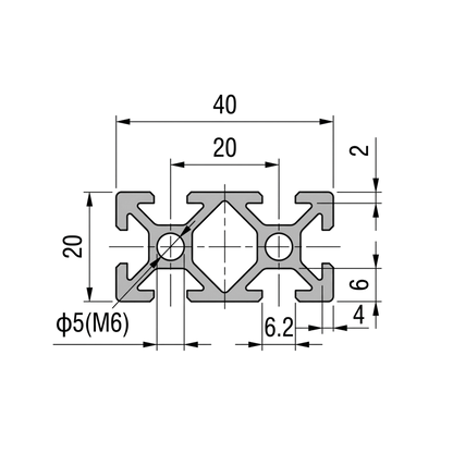 Perfil de Aluminio T-Slotted 20×40 mm | Estructural Industrial