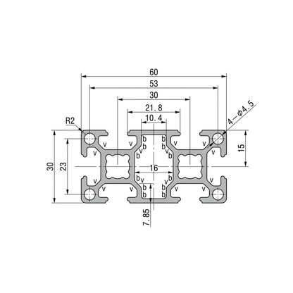 Perfil de Aluminio T-Slotted 30×60 mm | Estructural Industrial