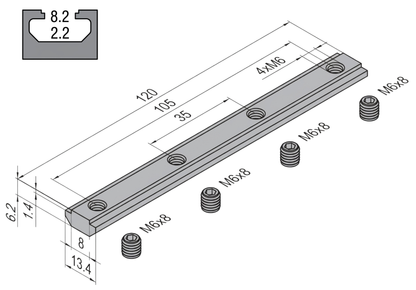 Conector Lineal para Barra con Opresor